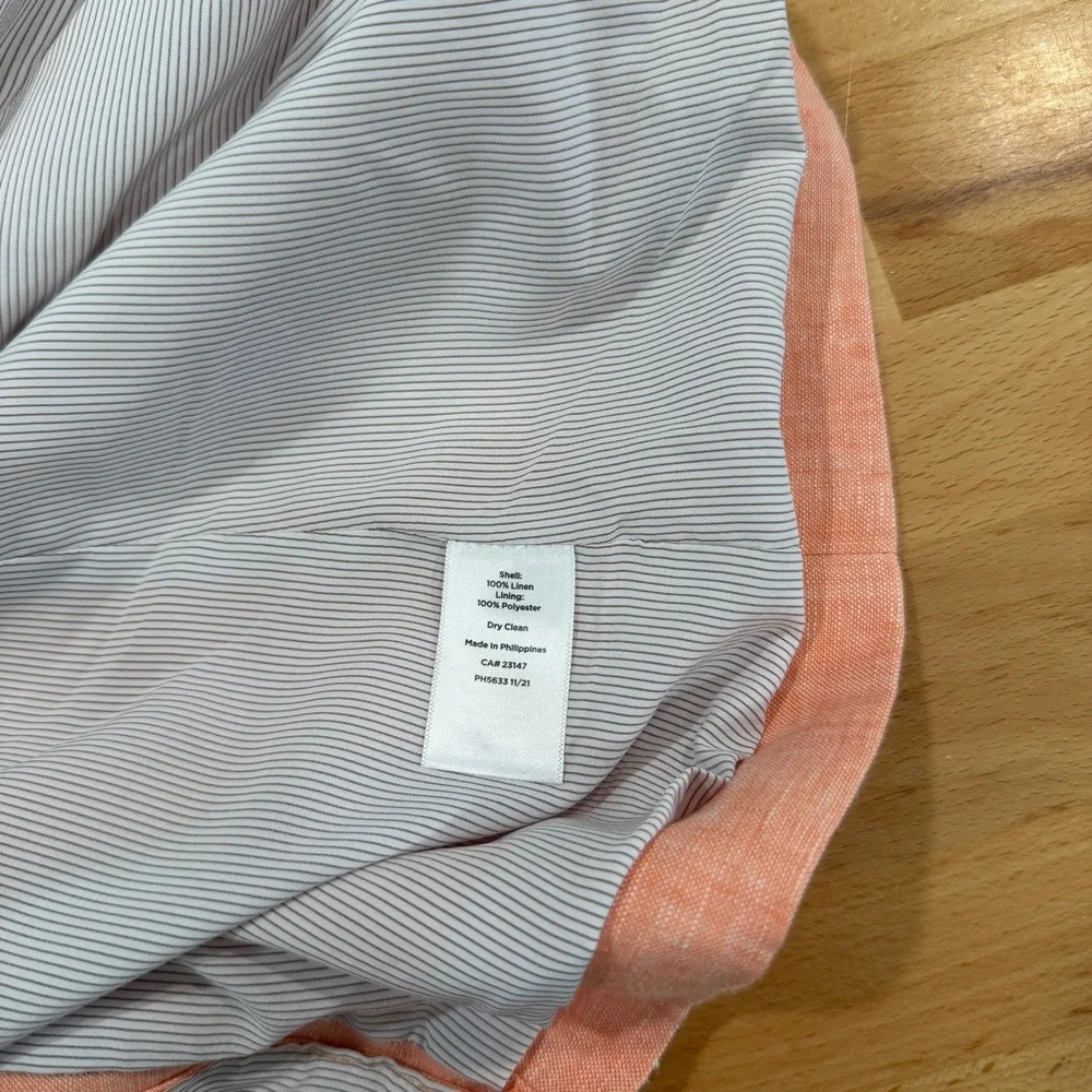 Talbots Linen Blazer Women’s 20W Petite Peach Coral Lightweight Jacket Classic - Picture 6 of 7